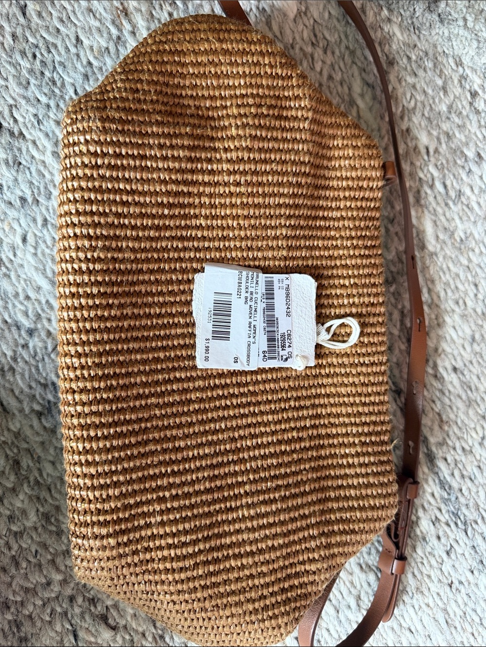 NWT Brunello Cucinelli - Small raffia effect crossbody bag - Picture 7 of 7